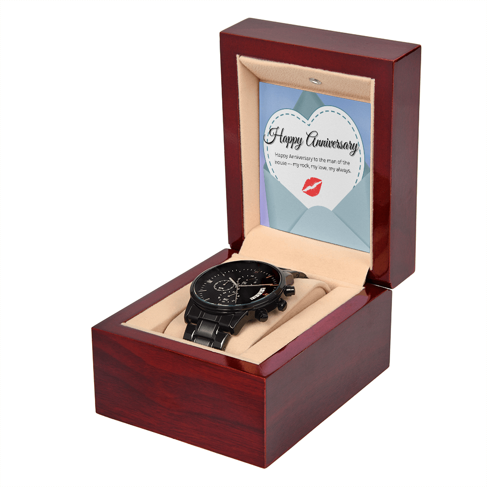 Noir Chronograph Watch for Him - Happy Anniversary
