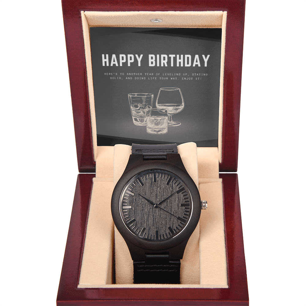 Terra Tide Wooden Watch for Him - Happy Birthday
