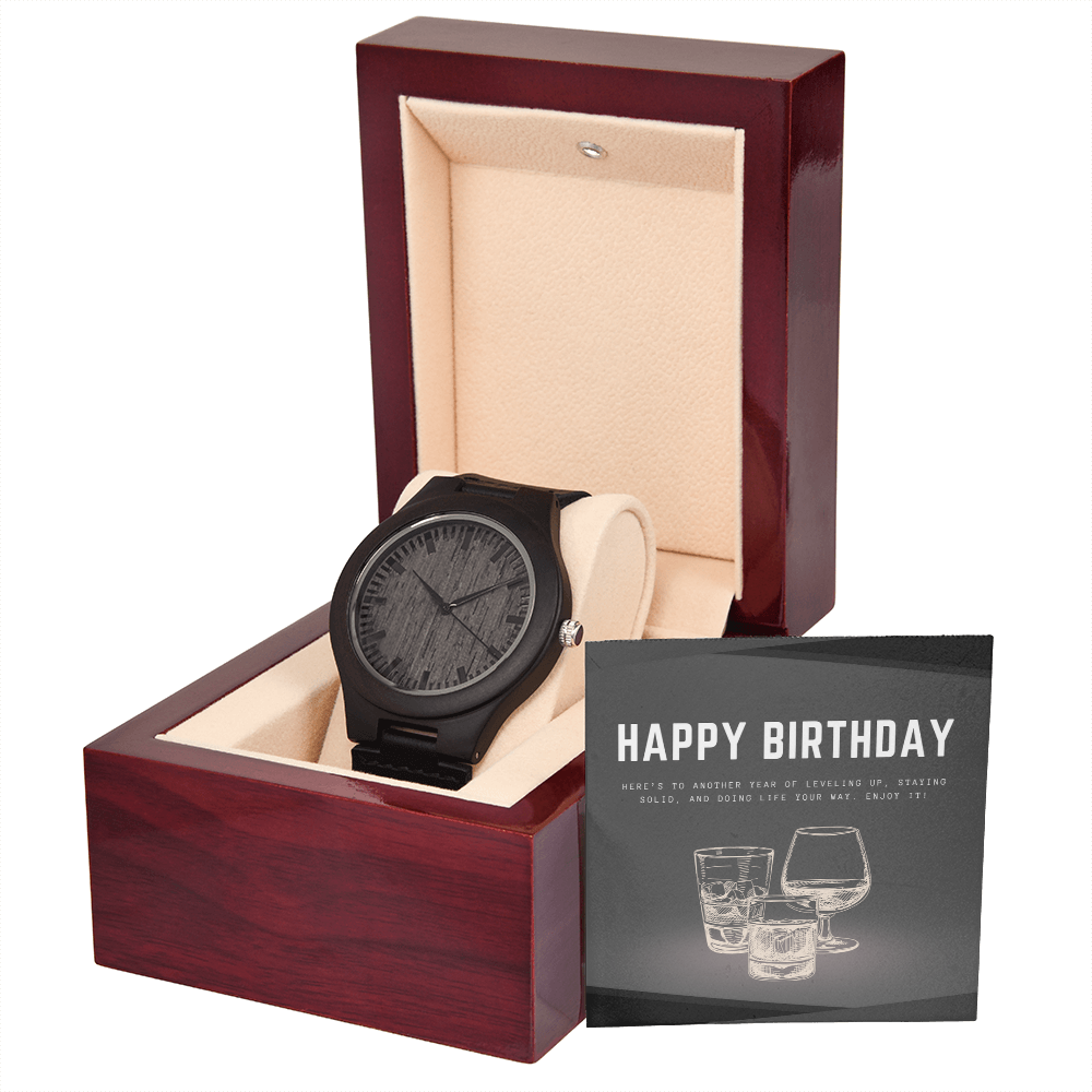 Terra Tide Wooden Watch for Him - Happy Birthday