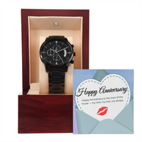 Noir Chronograph Watch for Him - Happy Anniversary